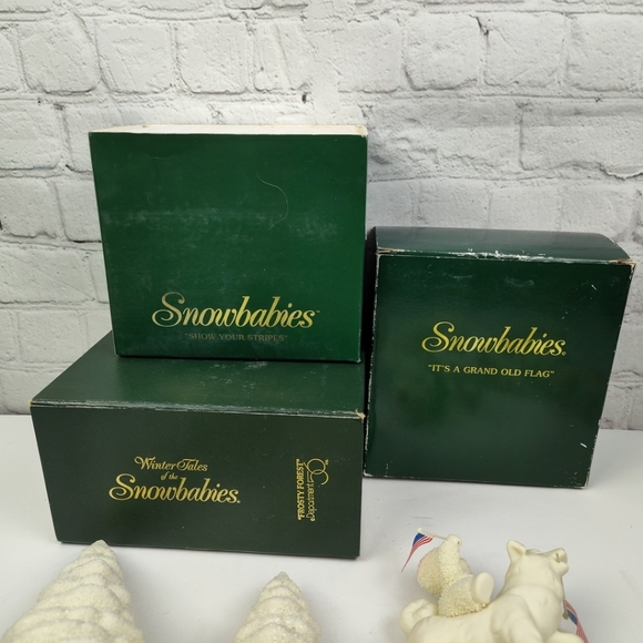 Snowbabies Its a Grand Old Flag Show your Stripes Frosty Forest Lot Dept 56 Lot - Picture 14 of 16